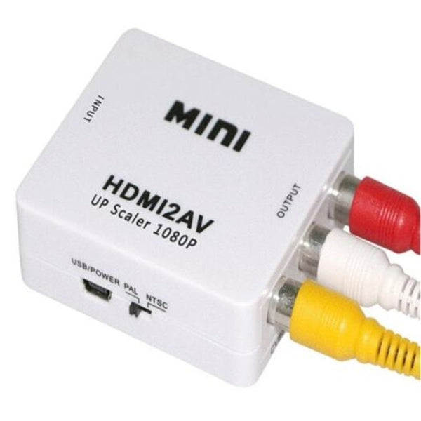 Hdmi To Av Scaler Adapter Video Converter Box Rca / Cvsb L White