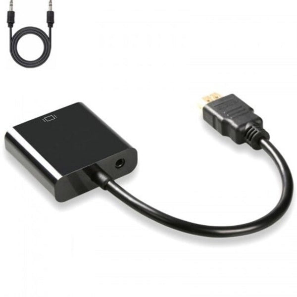 Hdmi To Vga Adapter Cable With Audio Converter Support 1080P Black Monitor/Av Cables & Adapters