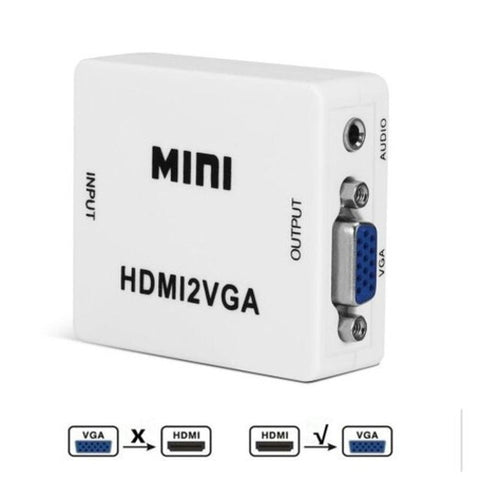 Hdmi To Vga Converter With Audio Hdmi2vga Adapter Connector White Video Cables & Adapters