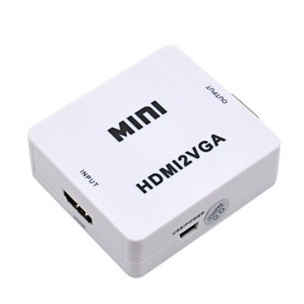 Hdmi To Vga Converter With Audio Hdmi2vga Adapter Connector White Video Cables & Adapters