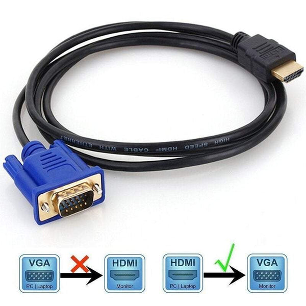 Hdmi To Vga Cable Convert 1.8 M Computer Monitor Projector Digital Tv Blue Monitor/Av Cables & Adapters