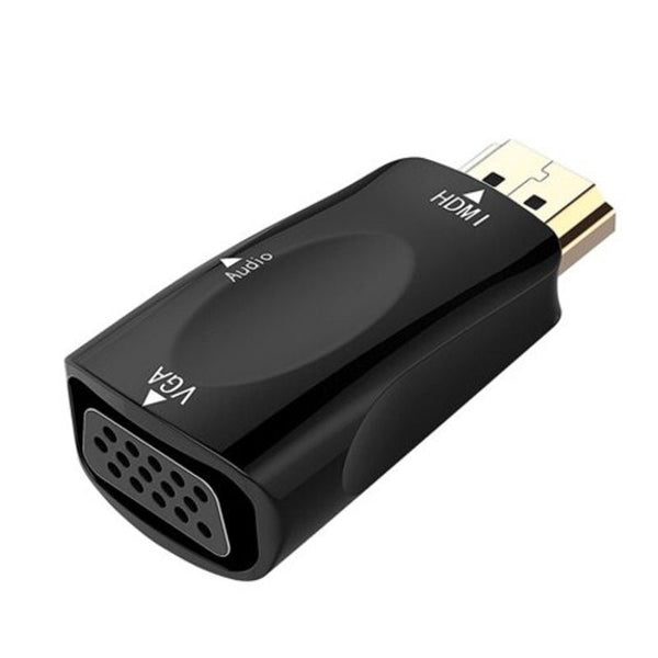 Hdmi To Vga With 3.5Mm Audio Adapter Converter Black Monitor/Av Cables & Adapters