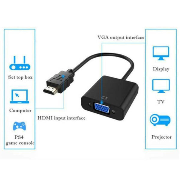 Hdmi 1080P Cable Male To Vga Adapter Famale Converter