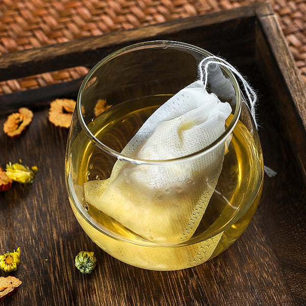 100 Pieces Tea Bags Nonwoven Fabric Filter Spice Infuser With String Food Storage Containers