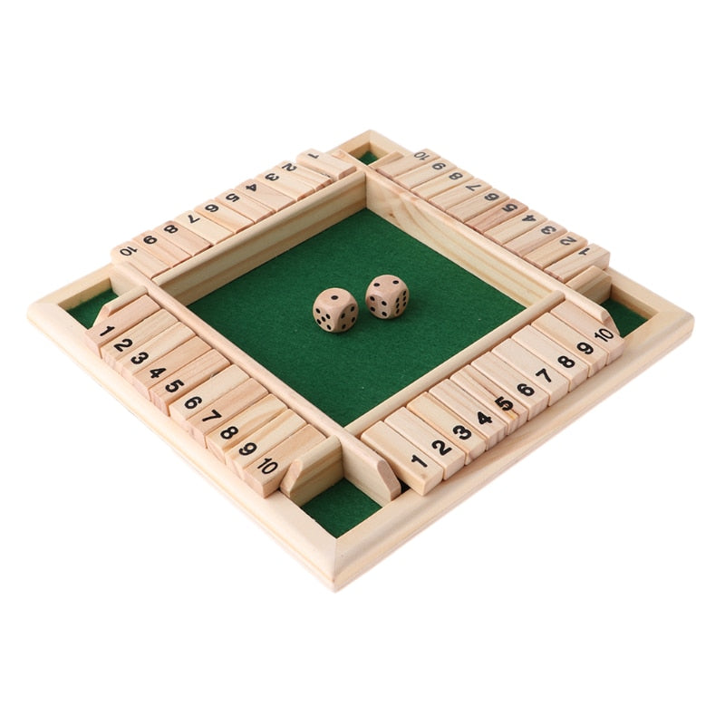Four Player Shut The Box Family Dice Board Games