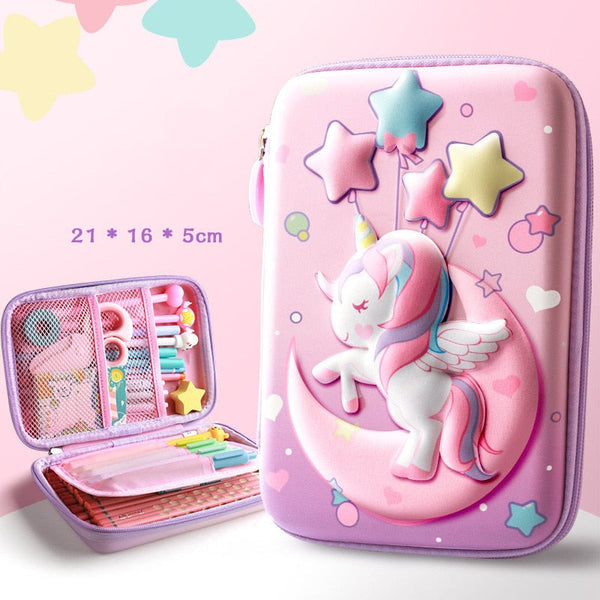 3D Eva Unicorn Cute Pencil Case Cartoon Stationery Box Girls Color Student School Supplies Gifts Ipad