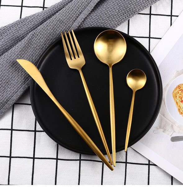 Gorgeous Golden Cutlery Flatware Set Cutlery Sets