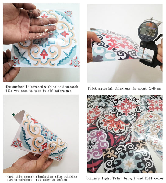 10Pcs/Set Dream Blue Peel And Stick Tile Sticker Kitchen Backsplash Wall Decals Wall Stickers