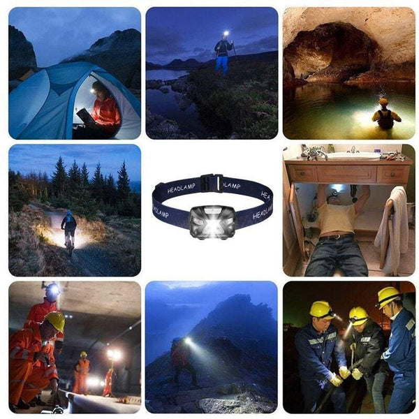 Outdoor Lighting Headlamp Flashlight Usb Rechargeable Motion Sensor Headlight Waterproof Lightweight Torch For Camping Running Fishing Cycling Hiking