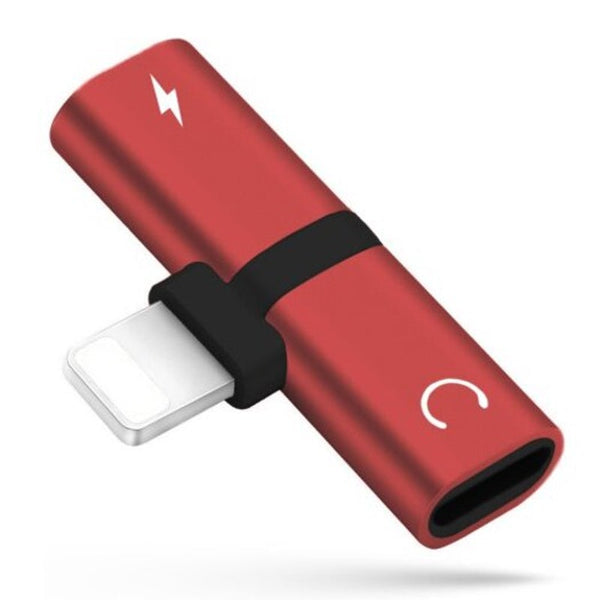 Headphone Jack Adapter Audio With Charge Splitter For Iphone X / 8 Plus Red Cables & Adapters