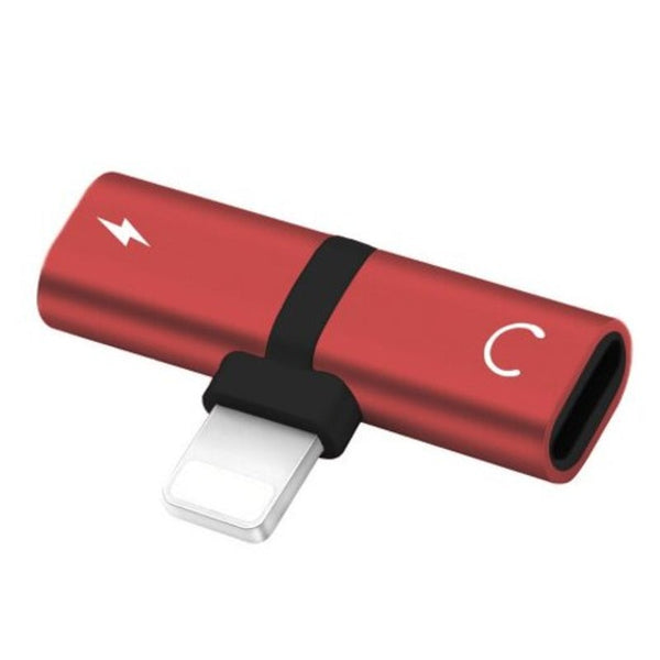 Headphone Jack Adapter Audio With Charge Splitter For Iphone X / 8 Plus Red Cables & Adapters