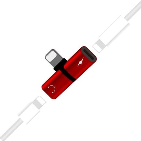 Headphone Jack Adapter Audio With Charge Splitter For Iphone X / 8 Plus Red Cables & Adapters