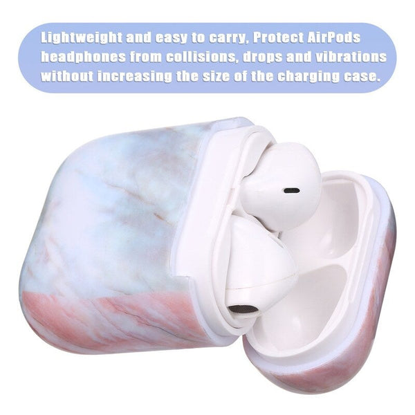 Headphone Protective Case For Airpods Hard Marble Box Headphones Shockproof 1 Earbud Cases