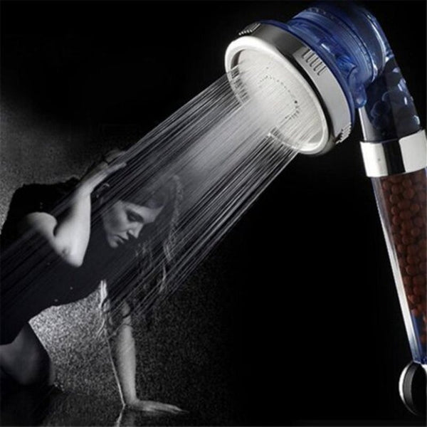 Healthy Negative Ion Spa Shower Head With Three Mode Blue 1Pc Shower Heads & Combos