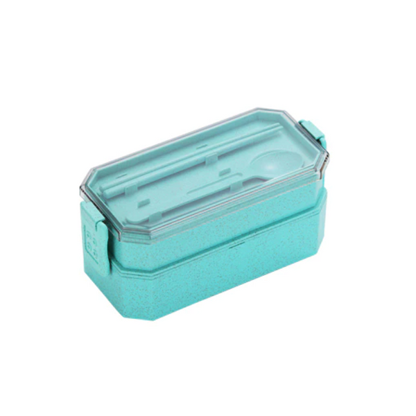 800Ml Lunch Box Wheat Straw Bento 2 Layer Food Storage Lunchboxes
