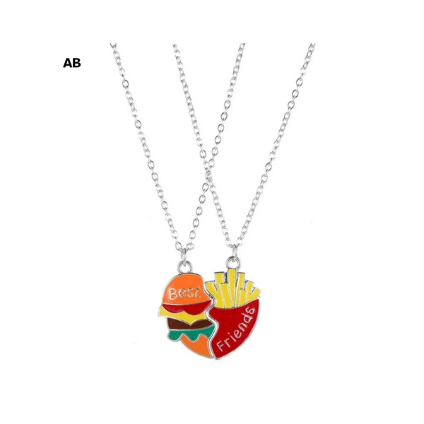 Veile Studios 2 Pieces Heart Shaped Cat Koala Bear Pendant Necklace For Kids Friendship Jewellery Necklaces & Pendants