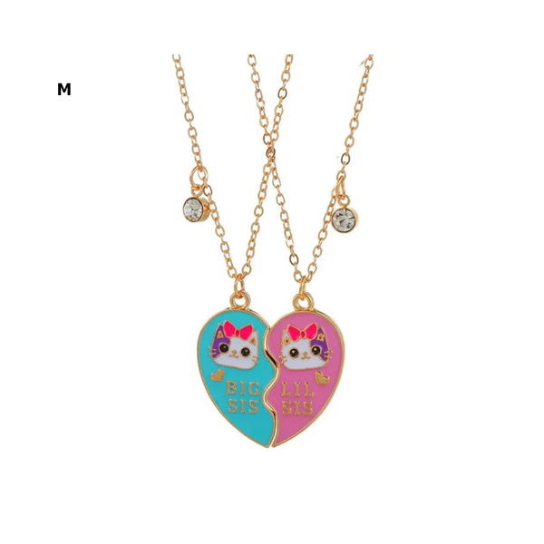 Veile Studios 2 Pieces Heart Shaped Cat Koala Bear Pendant Necklace For Kids Friendship Jewellery Necklaces & Pendants