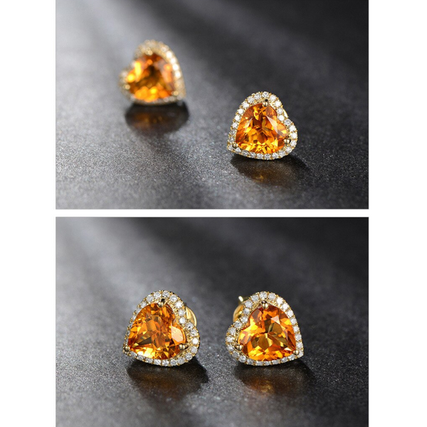 Veile Studios Heart In Cubic Zirconia Earrings