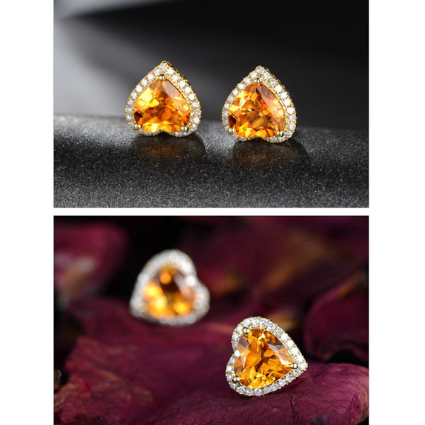 Veile Studios Heart In Cubic Zirconia Earrings