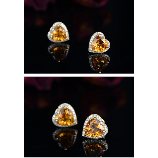 Veile Studios Heart In Cubic Zirconia Earrings