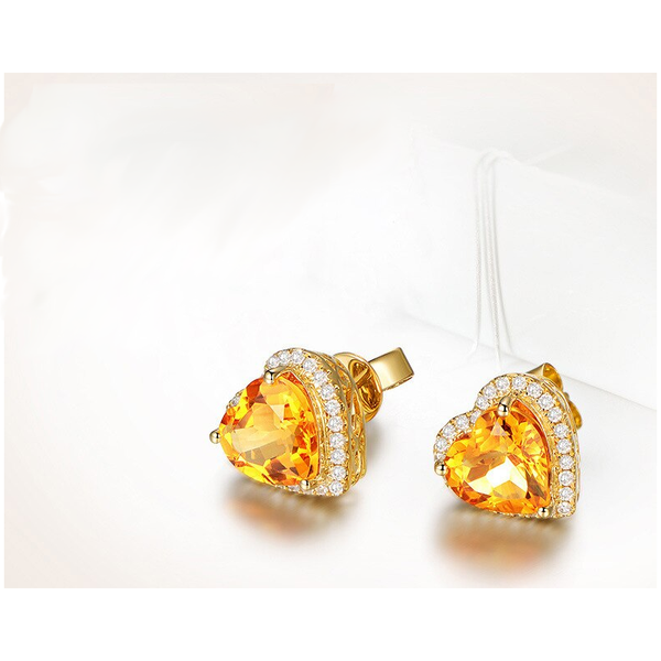 Veile Studios Heart In Cubic Zirconia Earrings