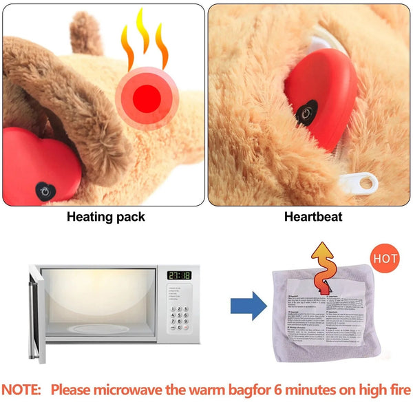 Heartbeat Dog Anxiety Relief Plush Toy Pet Comfortable Behavioral Training Play Dog Toys