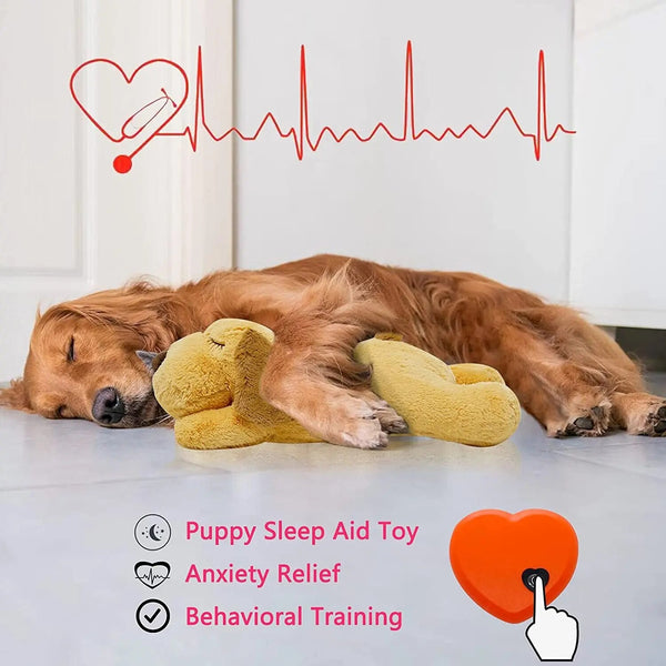 Heartbeat Dog Anxiety Relief Plush Toy Pet Comfortable Behavioral Training Play Aid Tool Soft Sleeping Buddy For Small