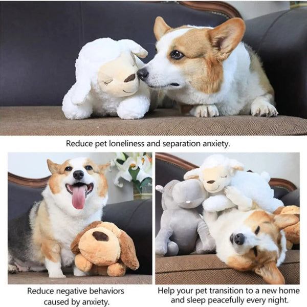 Heartbeat Dog Anxiety Relief Plush Toy Pet Comfortable Behavioral Training Play Dog Toys