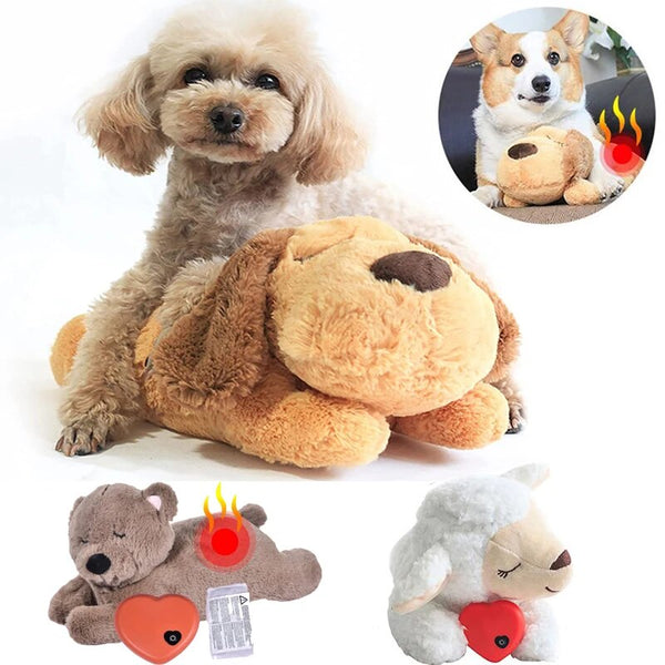Heartbeat Dog Anxiety Relief Plush Toy Pet Comfortable Behavioral Training Play Dog Toys