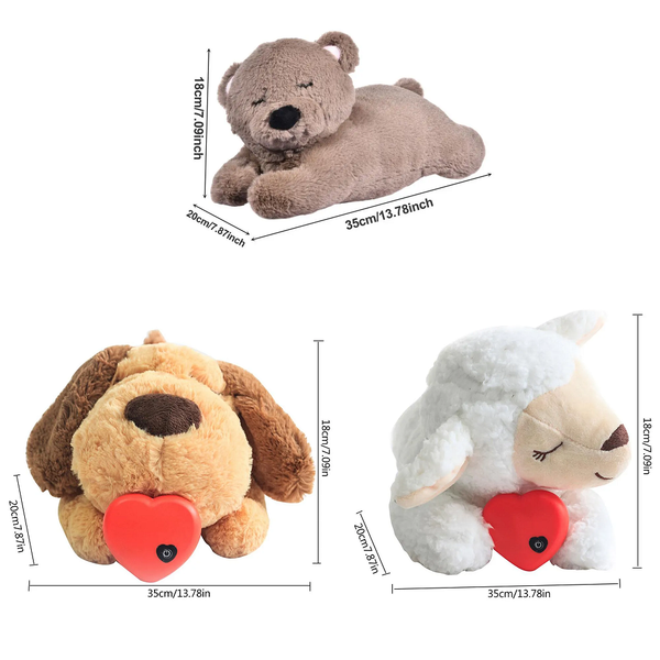 Heartbeat Dog Anxiety Relief Plush Toy Pet Comfortable Behavioral Training Play Dog Toys