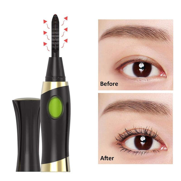 Heated Eyelash Curler Electric Electronic Lashes Curling Comb Quick Heating Long Lasting Usb Rechargeable Natural Black