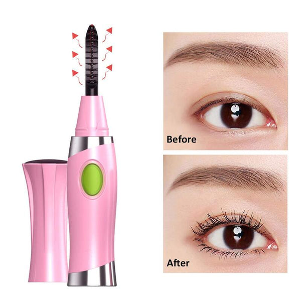 Heated Eyelash Curler Electric Electronic Lashes Curling Comb Quick Heating Long Lasting Usb Rechargeable Natural Pink