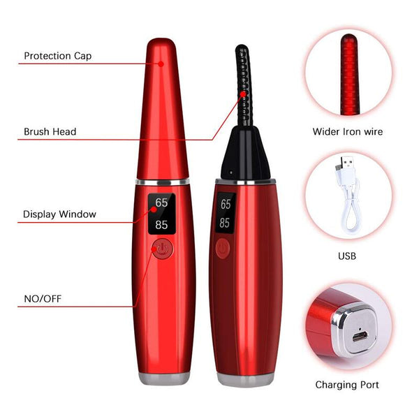 Heated Eyelash Curler Portable Electric Curler��Mini Usb Rechargeable For Eyelashes Curling Natural