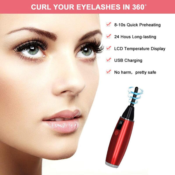 Heated Eyelash Curler Portable Electric Curlermini Usb Rechargeable For Eyelashes Curling Natural
