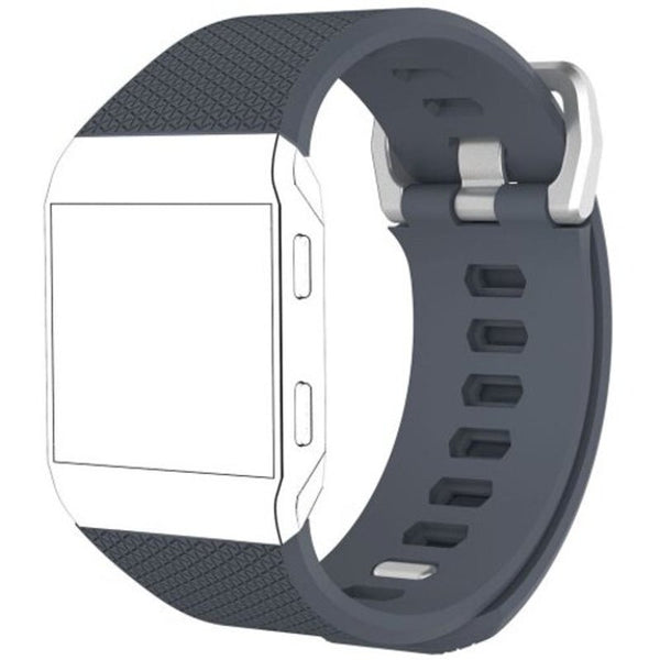 Herringbone Silicone Replacement Watch Strap For Fitbit Ionic Jet Gray Watch Bands