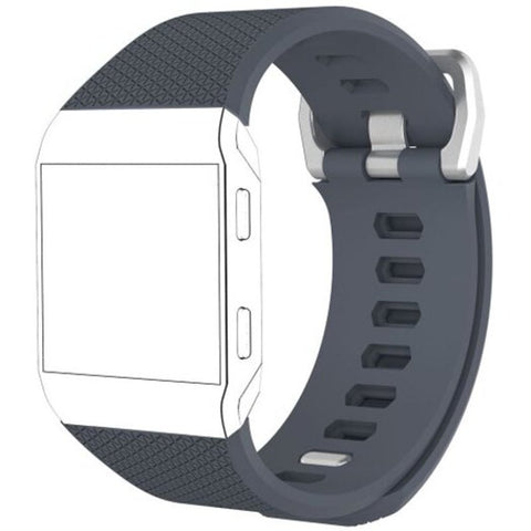 Herringbone Silicone Replacement Watch Strap For Fitbit Ionic Jet Gray