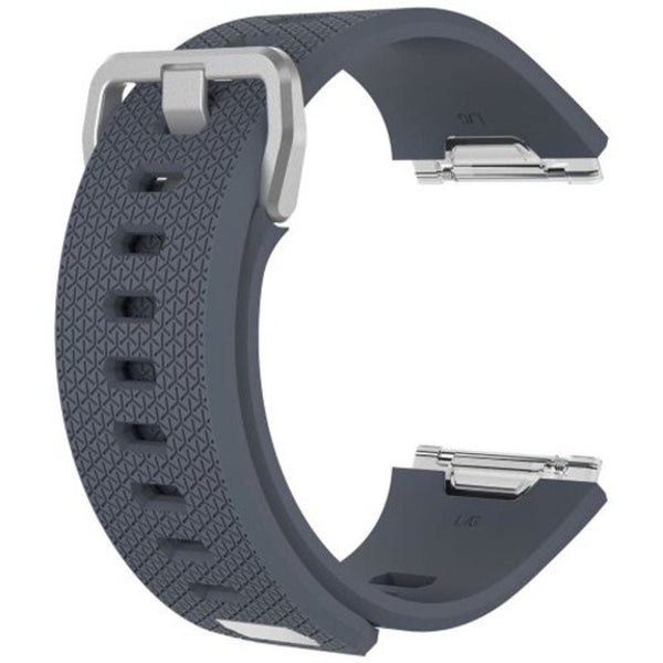 Herringbone Silicone Replacement Watch Strap For Fitbit Ionic Jet Gray Watch Bands