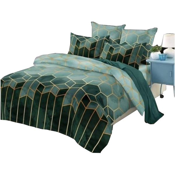 Hexagon Pattern Bedding Set With Quilt Cover And Pillowcases