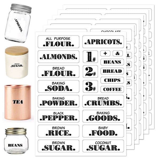 132Pcs Pantry Labels Spice Jar Stickers Food Organisation Kitchen Storage Tools Kitchen Labels