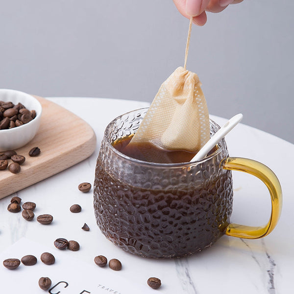 100 Pieces Tea Bags Nonwoven Fabric Filter Spice Infuser With String Food Storage Containers