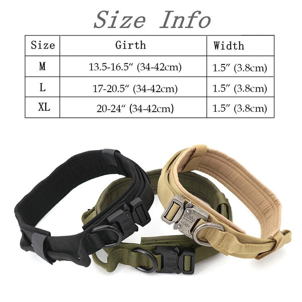 Military Tactical With Handle Dog Collars