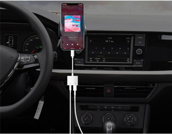 2 In 1 Audio Adapter Charging Earphone Aux Cable Splitter Cables & Adapters