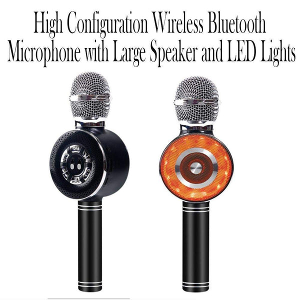 Usb Rechargeable Wireless Bluetooth Microphone With Large Speaker And Led Lights