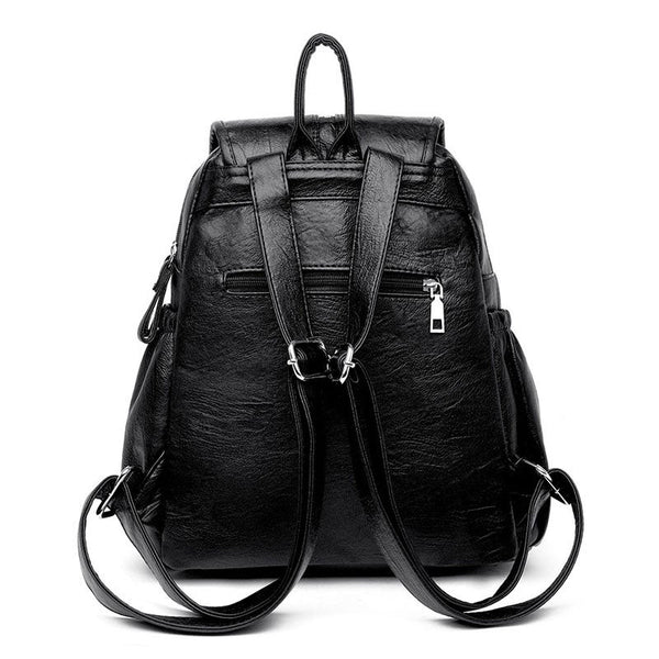 High Quality Backpack Pu Leather Female Women Backpacks Travel Luxury Purse For Large Capacity Designer Bag Women's Bags & Handbags