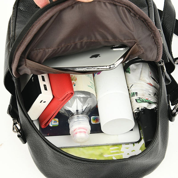 High Quality Backpack Women Large Capacity Bag Soft Pu Leather Backpacks For Casual Bags Designer Women's Bags & Handbags