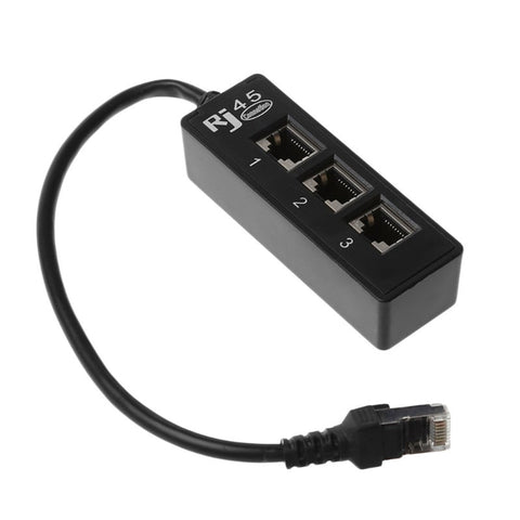 High Quality Lan Ethernet Cable Splitter Network Rj45 1 Male To 3 Female Connector Adapter