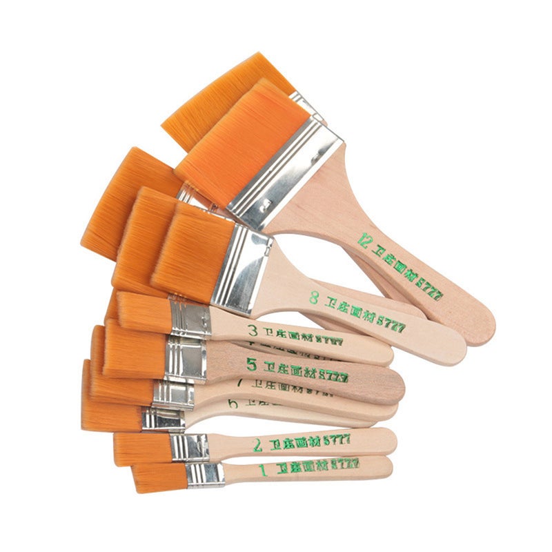 12Pcs/Set Paint Brush Different Sizes Handle Watercolor Brushes Artists Brushes