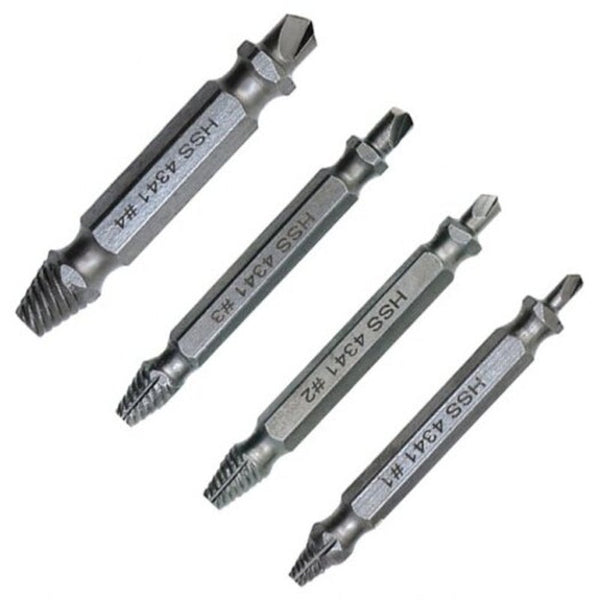 High Speed Steel Broken Stud Spanner 4Pcs Silver Drill Bits