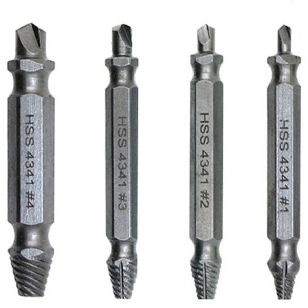 High Speed Steel Broken Stud Spanner 4Pcs Silver Drill Bits
