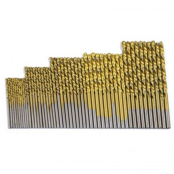 High Speed Steel Plated Titanium Twist Drill 50Pcs Gold